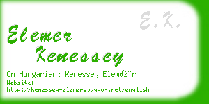 elemer kenessey business card